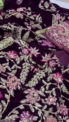 Rs 14750 mushq velvet fancy 3pc Rs 14750 mushq velvet fancy 3pc